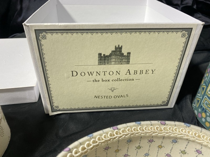 Downton Abbey nesting oval Keepsake Trinket Print Fabric boxes by Quilted Koala gallery