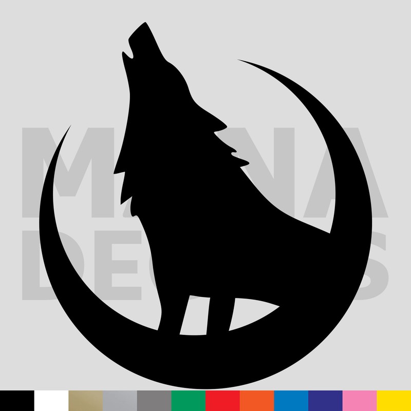 Wolf Howling Vinyl Die Cut Decal Sticker – Moon Animal