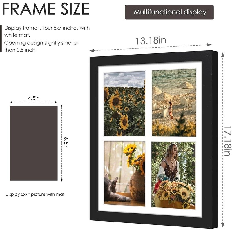 12x16 Collage Picture Frame Easy Install Display 4 Photos Wall Mount Modern دفتر gallery