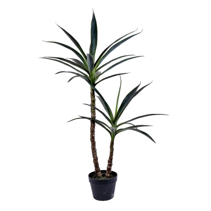 Vickerman 44″ Artificial Artificial Green Yucca Tree in Black Planters Pot.