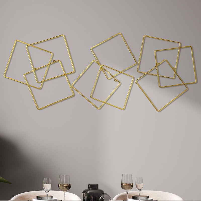 Hicarer Gold Interlocking Rings Metal Wall Art Set of 3 – Abstract