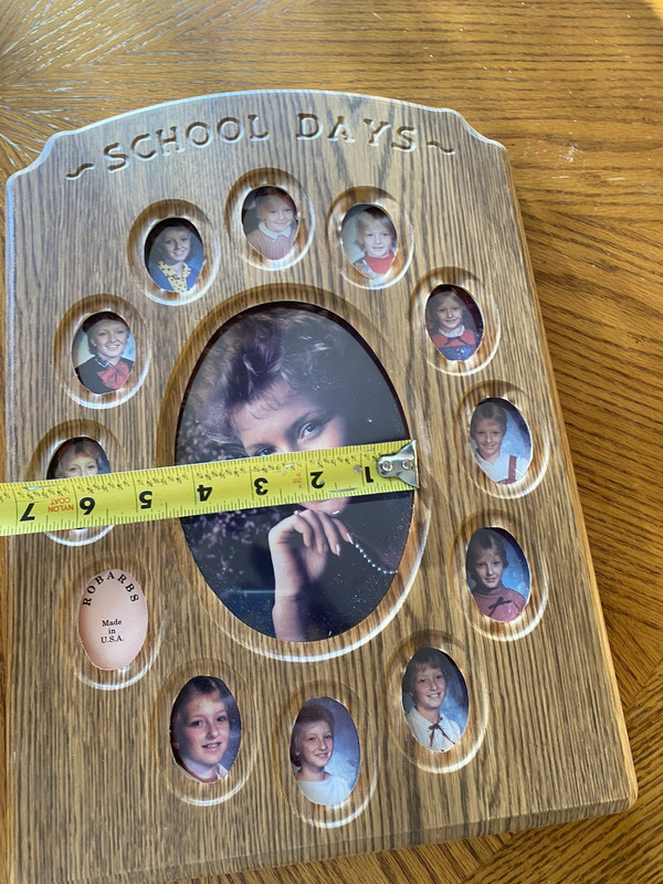 Robarb's SCHOOL DAYS Vintage 80s Solid Oak Wood Photo Frame Pre K - 12 Vintage gallery