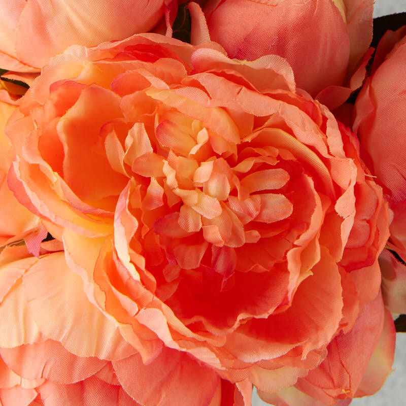 11″ Artificial Peach Peony Bouquet for Home Decor, Crafting and Displaying