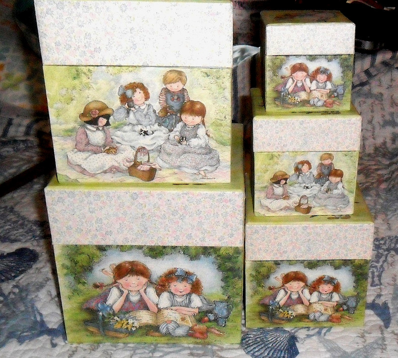 Set of 5 Bob’s Nesting Boxes Title “Special Friends” Sizes 3″ 4″ 5″ 6″ & 7″