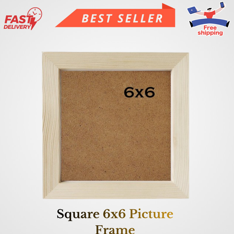 6X6 Photo Frame Solid Wood Frame Square 6X6 Picture Frame.No Paint.Protection