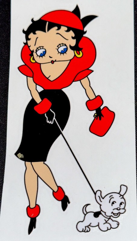 BETTY BOOP STICKER✨💋💄❤️👠💋✨5 1/4” X 2 1/2”✨GLOSSY✨SEXY & CUTE✨Puppy✨🐶✨💫