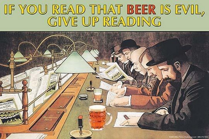 If You read that Beer is evil, stop reading Wilbur Pierce Poster Print