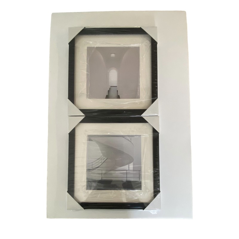 Yaynice Abstract Architectural Framed Wall Art Modern Grey White Black 2 Pieces gallery