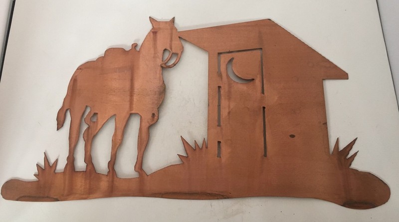 Stained Copper Horse Laser Cut Handmade Metal Local Made Horse Yard/ WallDecor gallery