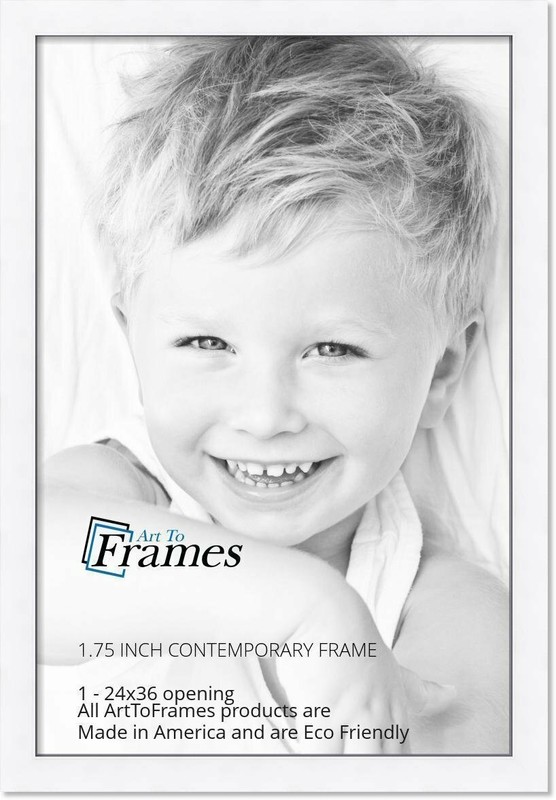 ArtToFrames 1.75" Custom Poster Frame Modern White Wood 2032 Large gallery