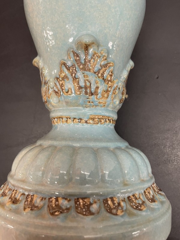 Vintage Temple Dome Vase 14.75" Tall Numbered B 494 Art Pottery Home Decor VTG gallery
