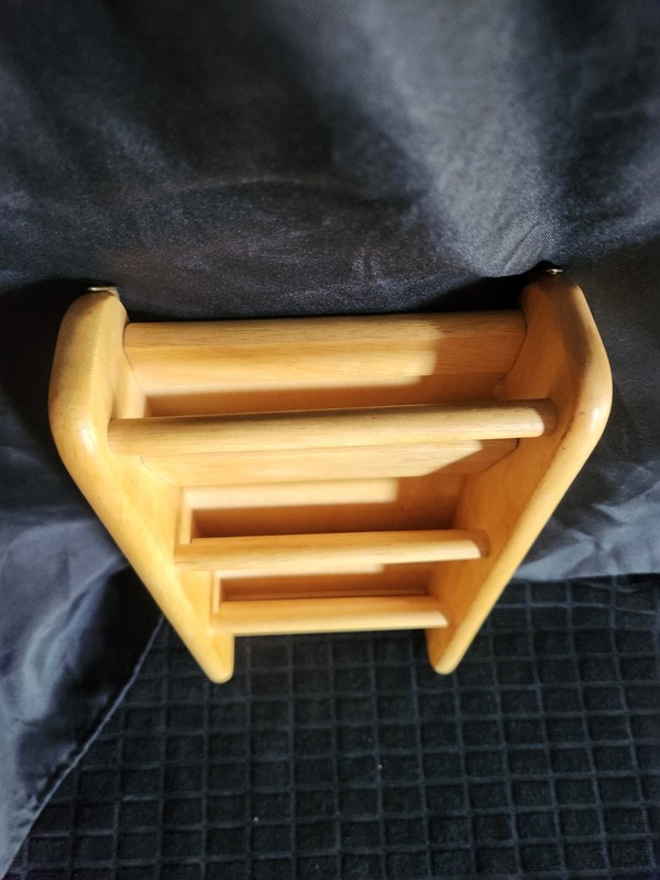 Vintage Solid Wood Letter Holder Three-Tiered Slots • Wall Hanging • 13¼"×6¾" gallery