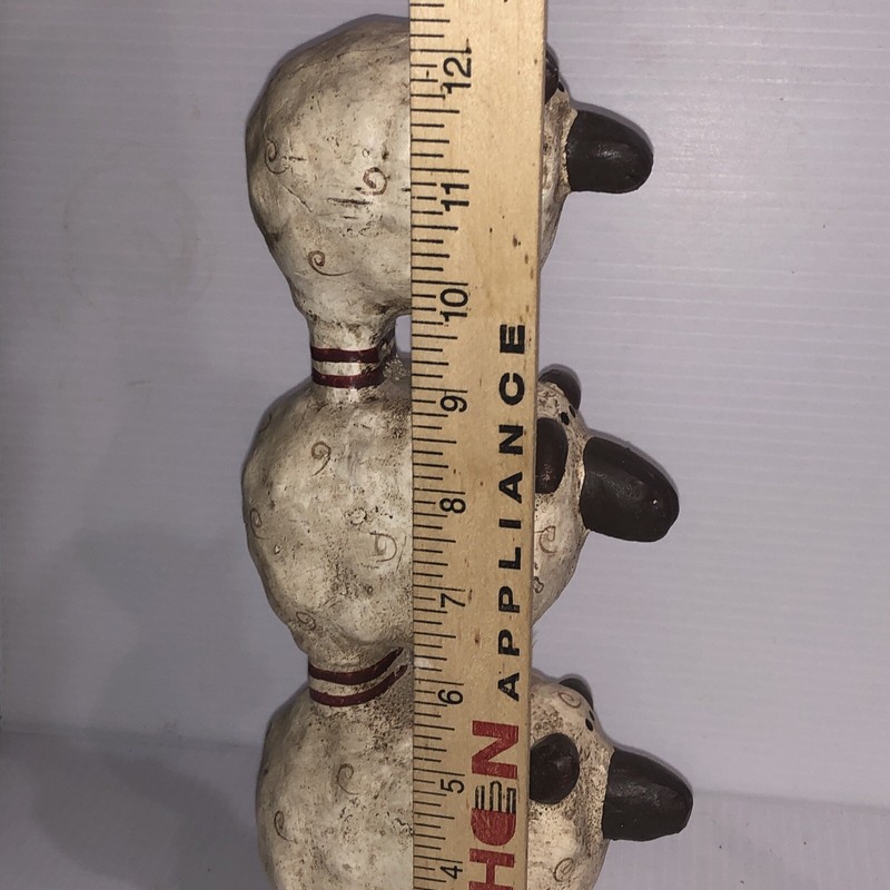 Stacked Three Sheep Spirit Animal Statue Figurine Red Feet Band READ /105 gallery