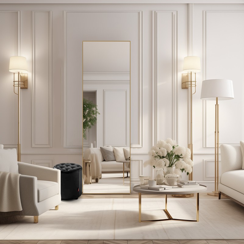Full Length Mirror Rectangular Full Body Floor Mirror Standing Hanging Leaning gallery