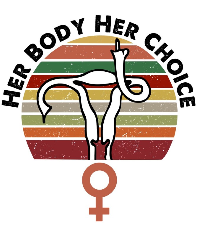 4” Women’s Rights Sticker Her Body Finger Uterus Pro Choice Equality Civil