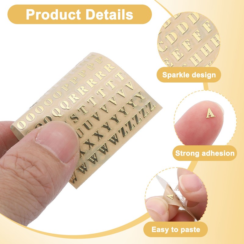 3 Sheets Adhesive A-Z 4.5mm/0.18", for Mini, Silver gallery