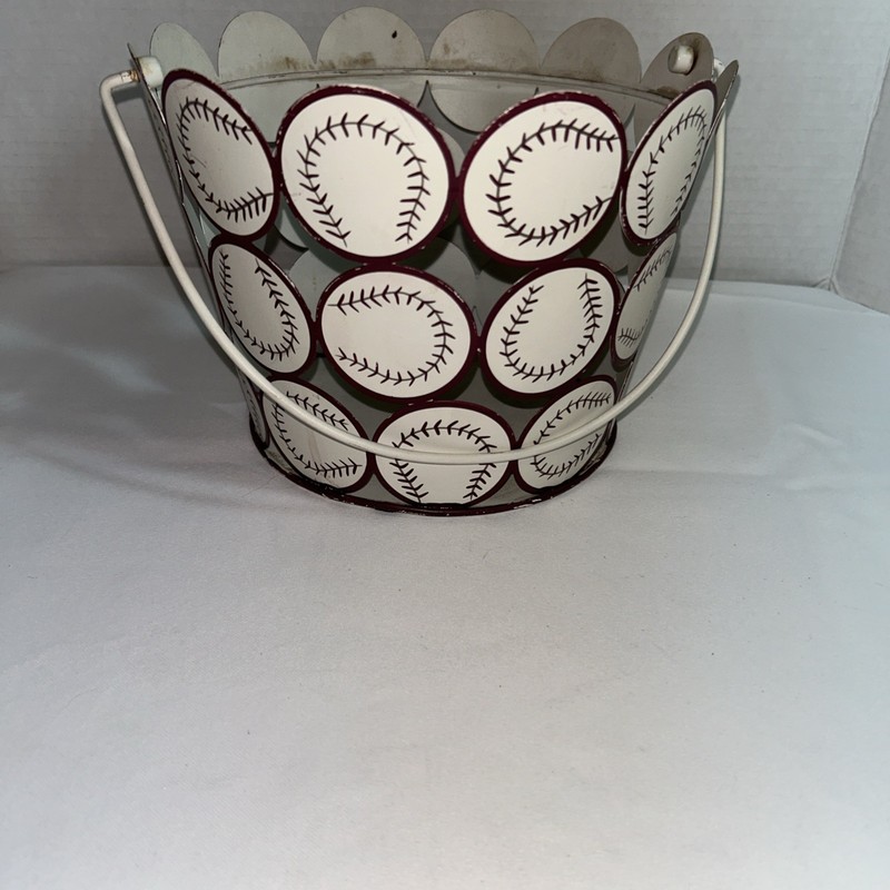Metal Baseball Cutout Basket