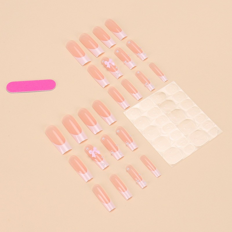 Rectangular Pearl Bow Nail Sticker Finished Product New rectangular pearl gallery