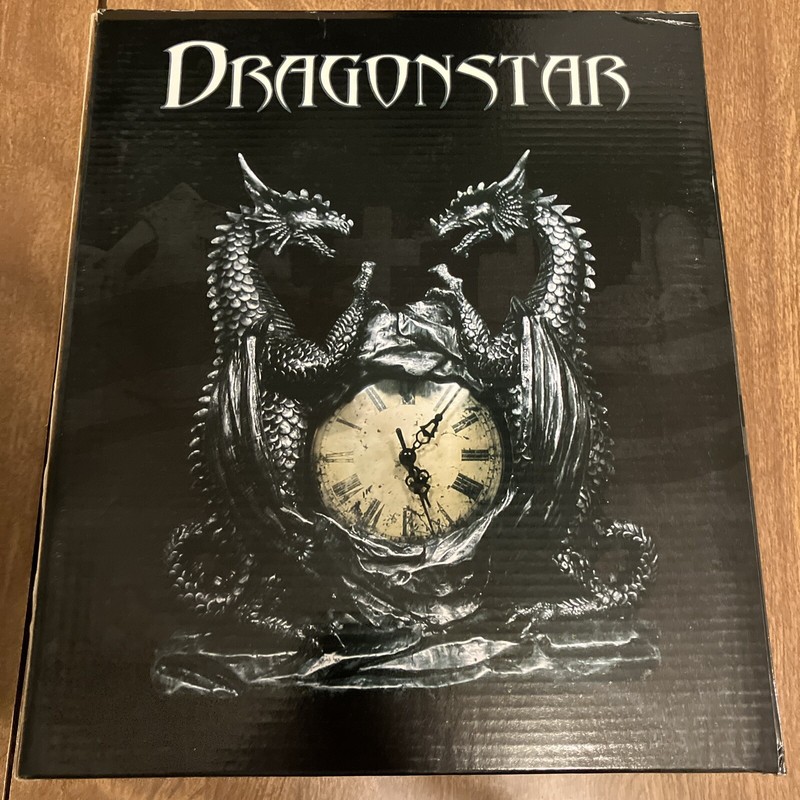 World of Wonders Dragonstar Double-Dragon Clock, NEW IN BOX (1178)