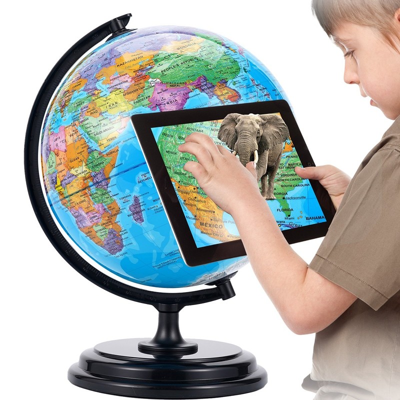 3D World Globe Earth Ocean Rotating World Map Geography w/ Stand Desktop Large gallery