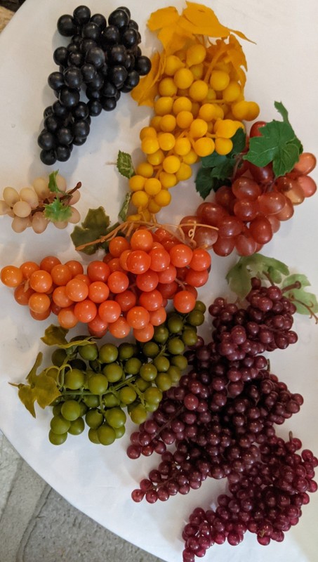 Vintage 9 Bundle Of Fake Rubber Grapes