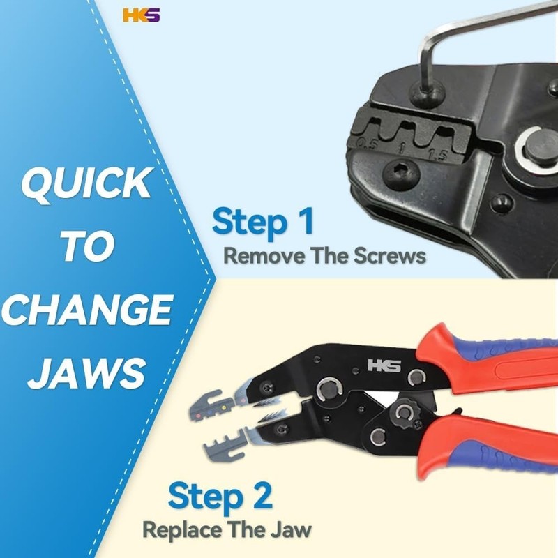 11 PCS Ratcheting Crimping Tool Set with Changeable Jaws for Dupont, JST, MOLEX, gallery