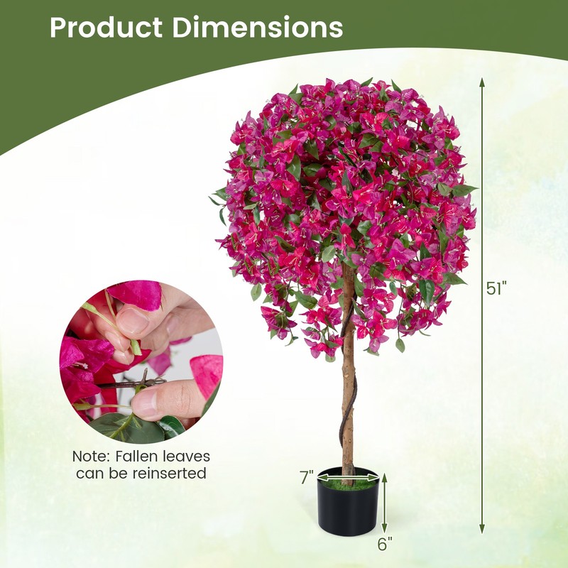 2 Pack Artificial Azalea Trees,51"Faux Floral Plants with Vivid Blooming Flowers gallery