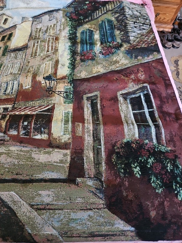 ART IN MOTION LRG TAPESTRY Wall Hanging French RESTAURANT DE LA COLONNE 49 x 70" gallery