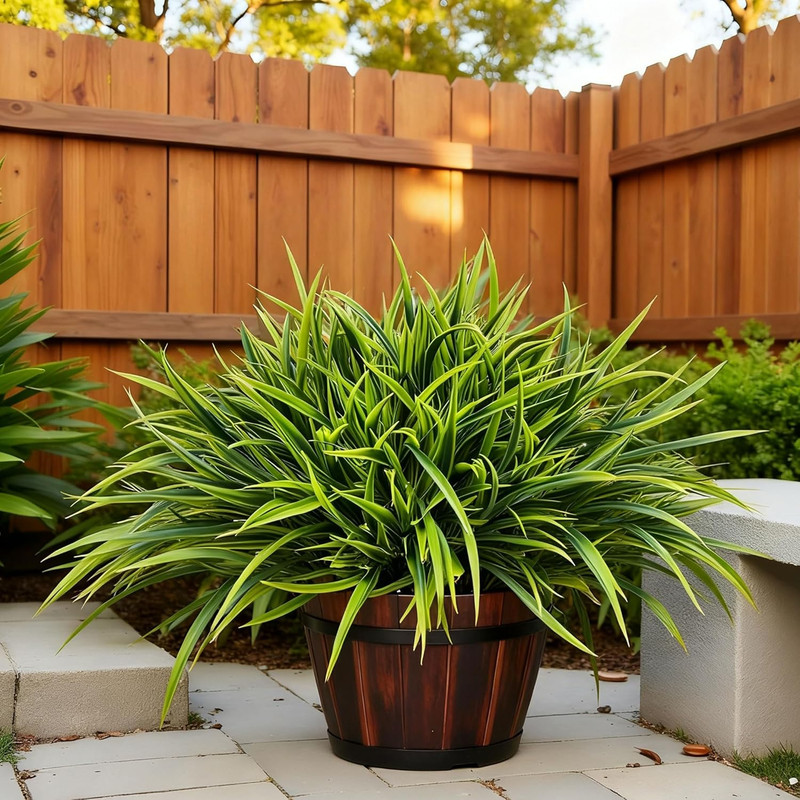 12 Bundles Artificial Outdoor Plants UV Resistant Fake Grass Plants Faux Plastic