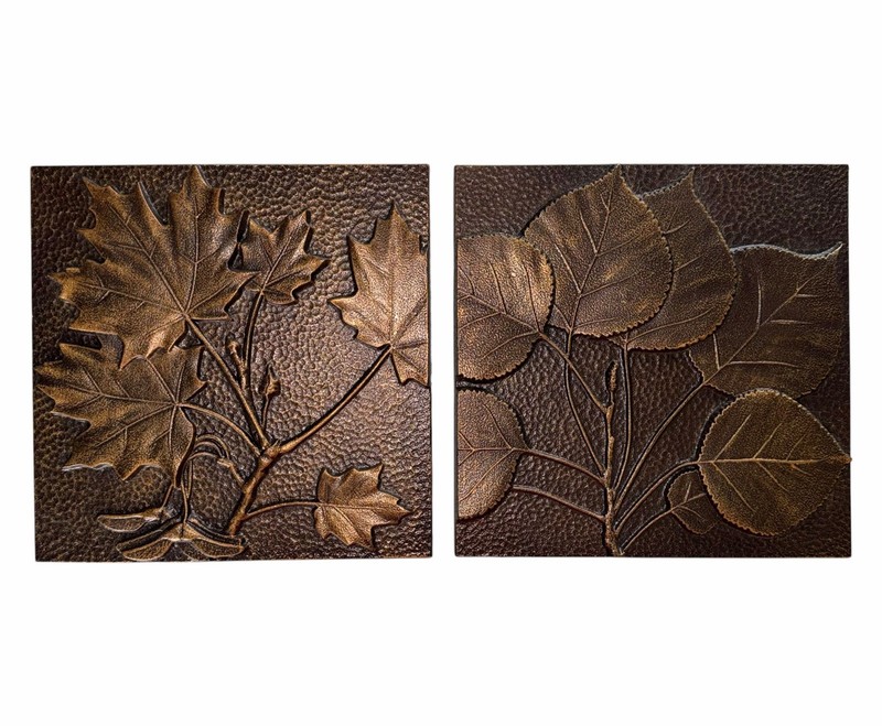 Whitehall Cast Aluminum Maple & Aspen Leaf Wall Decor in Antique Copper Finish