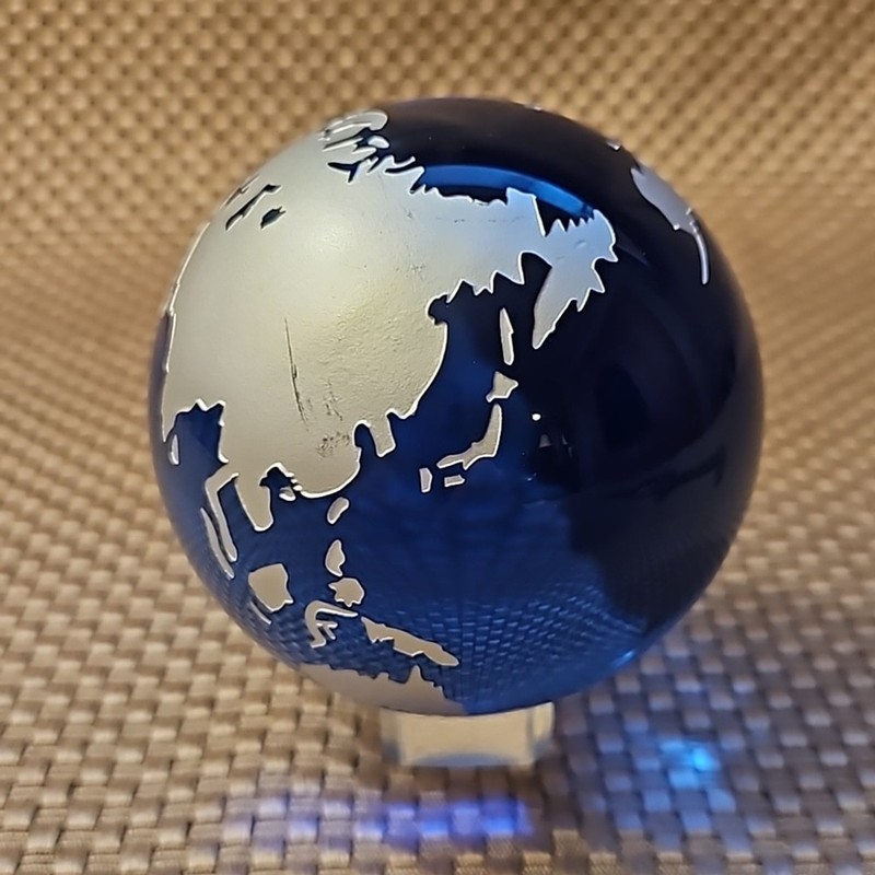 Cobalt Blue Crystal Globe of the World Large 79 mm gallery