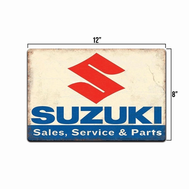 Suzuki Motorcycles Tin Metal Sign Vintage Retro Rustic Style Man Cave Garage gallery