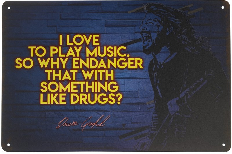 David Grohl Foo Fighters I Love To Play Music Rustic-looking Metal Sign 8x12
