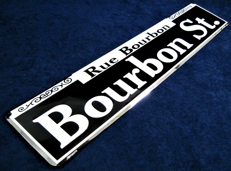 BOURBON STREET -*US MADE*- 24" Embossed Metal - Sign Man Cave Garage Bar Décor gallery