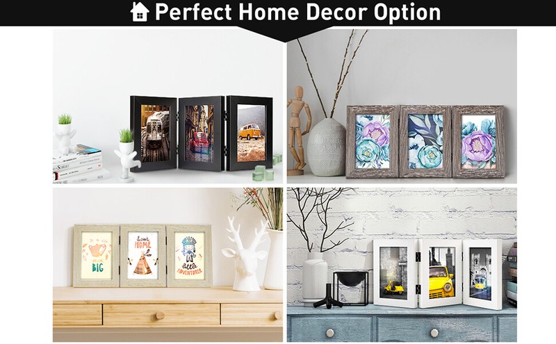 4x6 5x7 Triple Picture Frames Hinged 3 Photos Frame Collage Three Picture Frames gallery