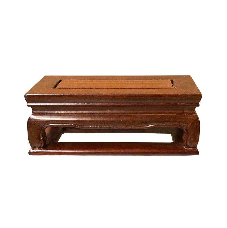 7.5" Light Brown Rectangular Curve Legs Wood Display Stand Riser st1107