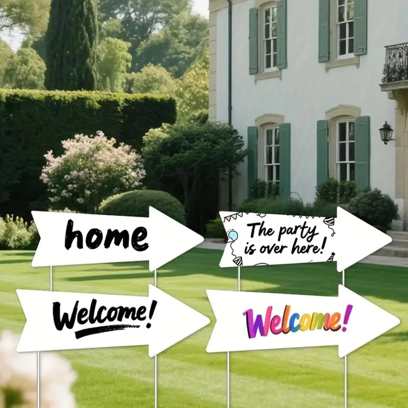 Blank-Arrow-Signs Bulk with Stakes 3 Pack 17 x 6 Inches Wedding Directional Yard gallery