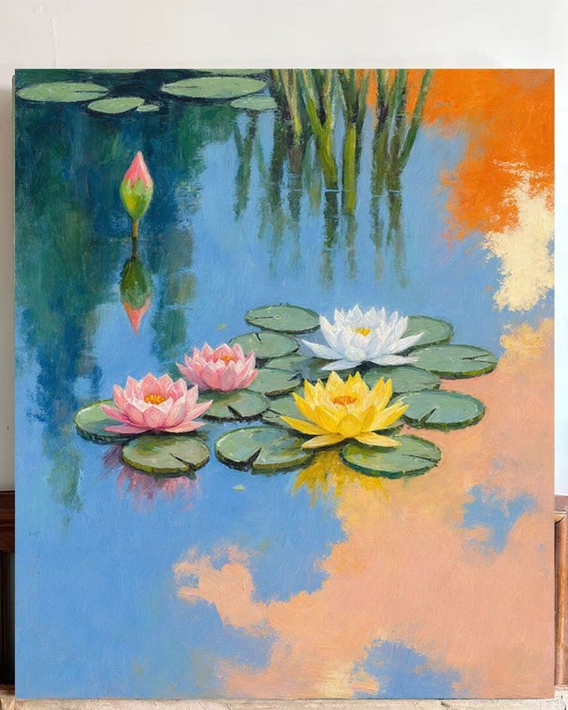Premium Lotus Flower Art Print High Quality Canvas Home Gallery Painting 🖼️ gallery