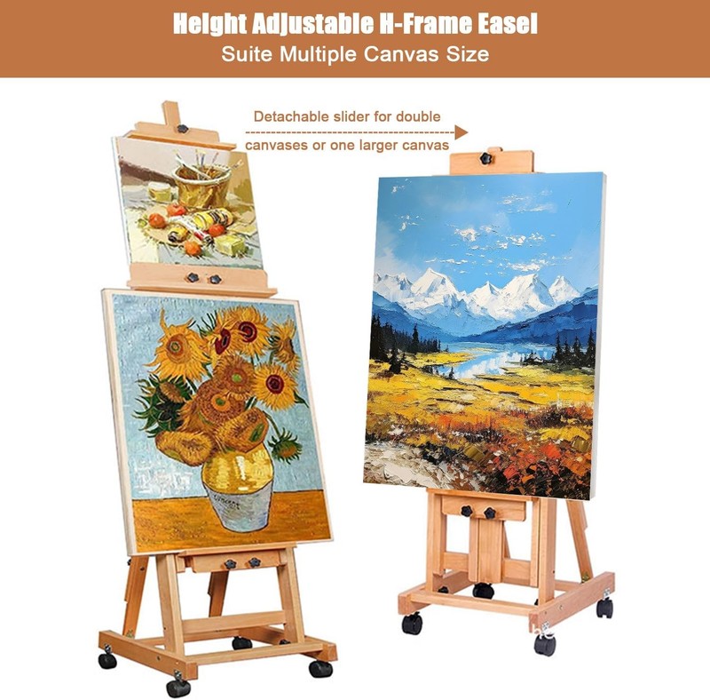 Art Easel for Painting, Lar H-Fre Standing Studio Painting Easel gallery