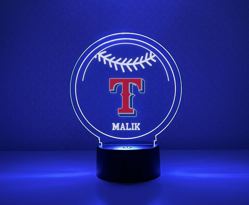 Texas Rangers Night Light Up Lamp Sports Fan Team Baseball LED Personalized FREE