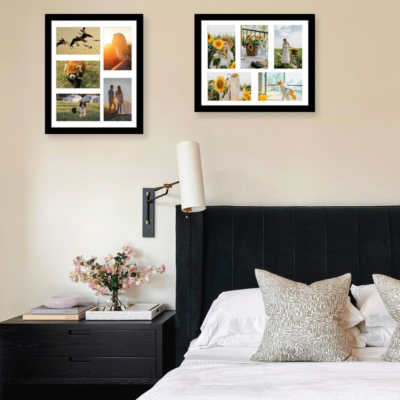 11x14 and 4x6 Collage Frame for 5 Photos Wall Hanging Black Multi-Frame gallery