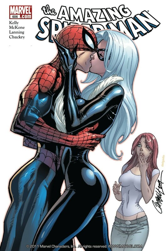 Spider-Man Blackcat Kiss Comic Book Cover Poster (20×30) inches