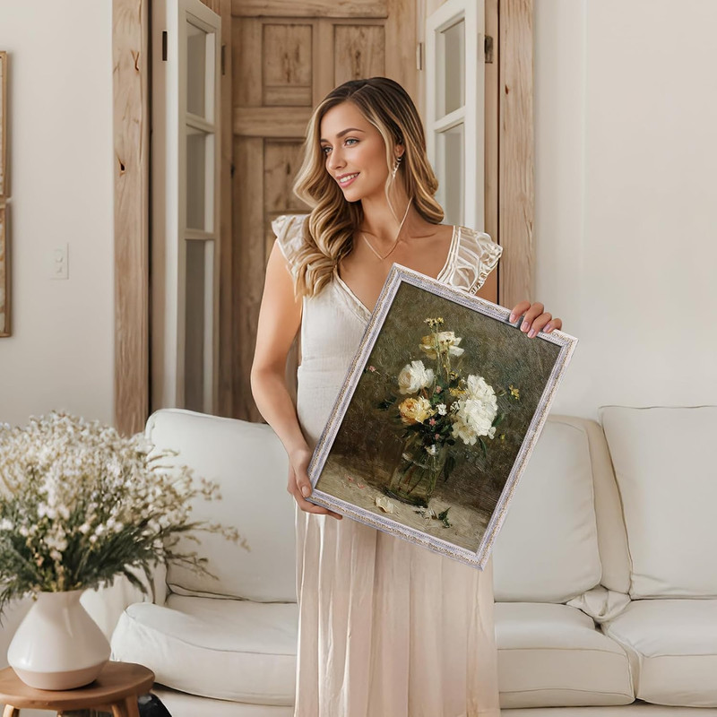 Ornate Vintage 11x14 Picture Frame for Wall Mounting, White, 1 Pack gallery