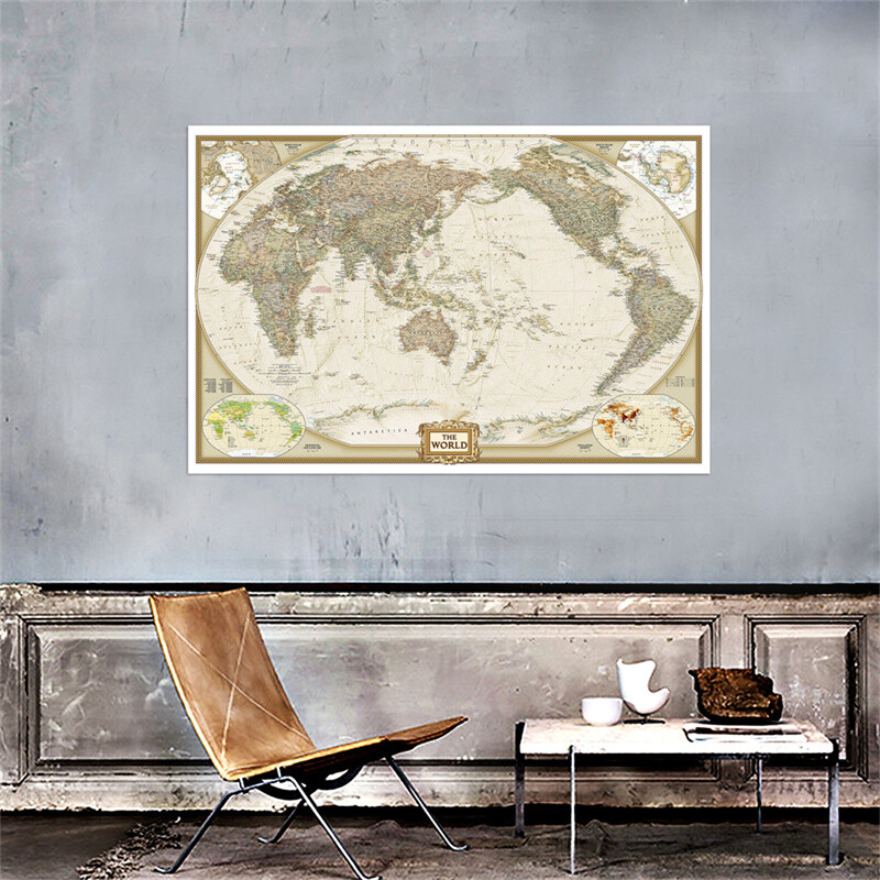 5x3ft 7x5ft Map of the World Country With City Poster Prints Office Wall Decor gallery