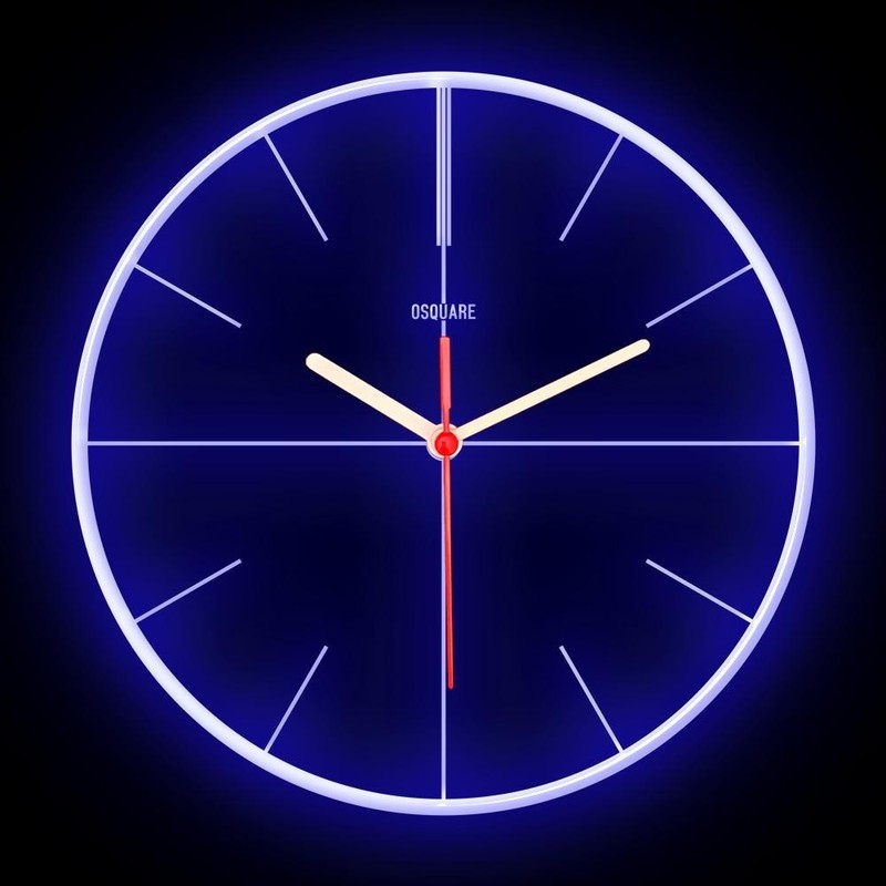 OSQUARE North European Minimalism Interior Design Home Decor Wall Neon Clock 10″