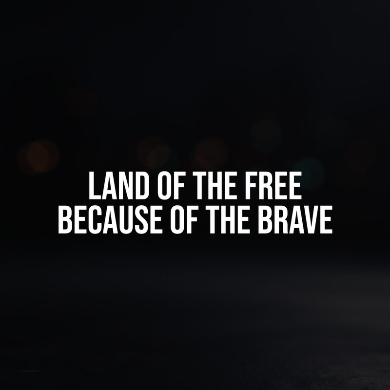 8in Vinyl Decal Sticker – “Land Of The Free Because Of The Brave”