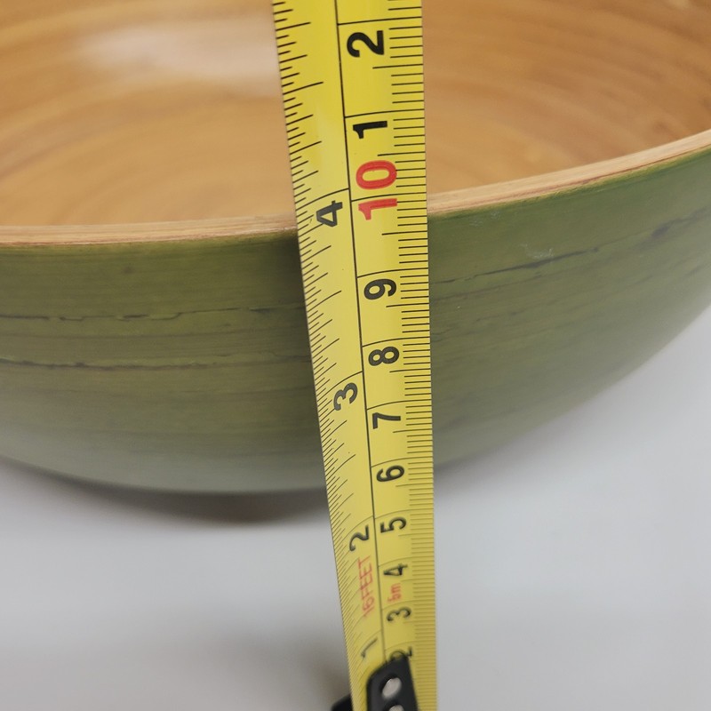 Handmade Lacquerware 12" Bamboo Decorative Bowl Olive Green Asian Design Inc. gallery