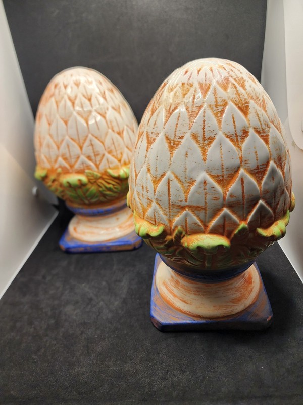 2 Ceramic Pineapples 10 Inches Tall 6 Inches Wide gallery
