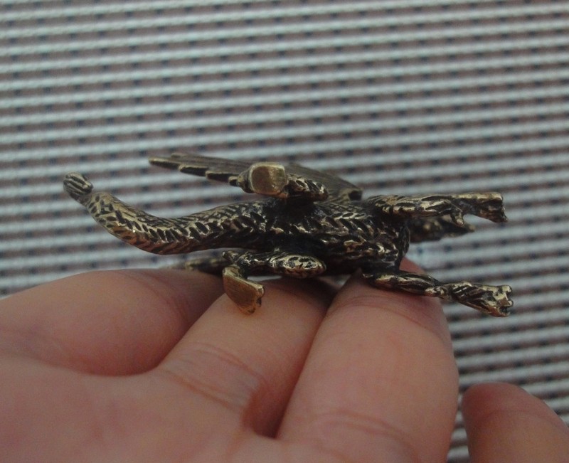 Solid Brass Figurine Copper Pterosaur Flying Dragon Statue for Home Decor gallery