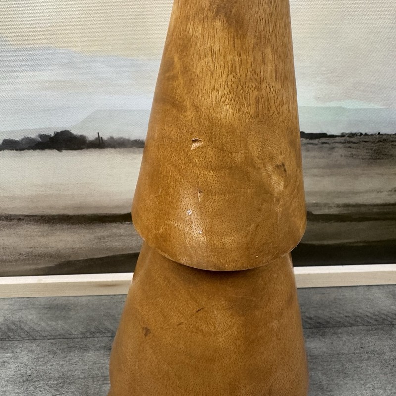 West Elm Stacked Wood Tree Large Darker Brown Chipped Scuffed Read NWOB gallery